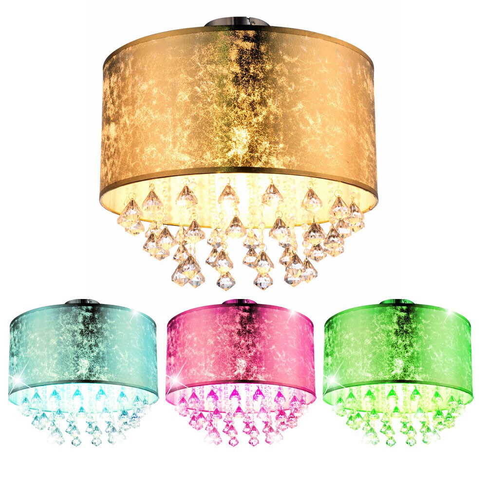 LED, Deckenleuchte,Nickel matt, RGB Fernbedienung, H 38 cm - Bild 1