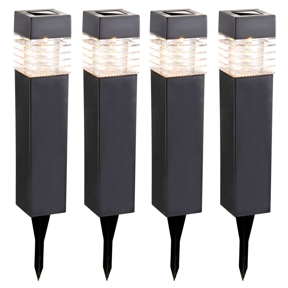 LED Solarlampen, IP44, grau, H 38,5cm, 4er Set - Bild 1