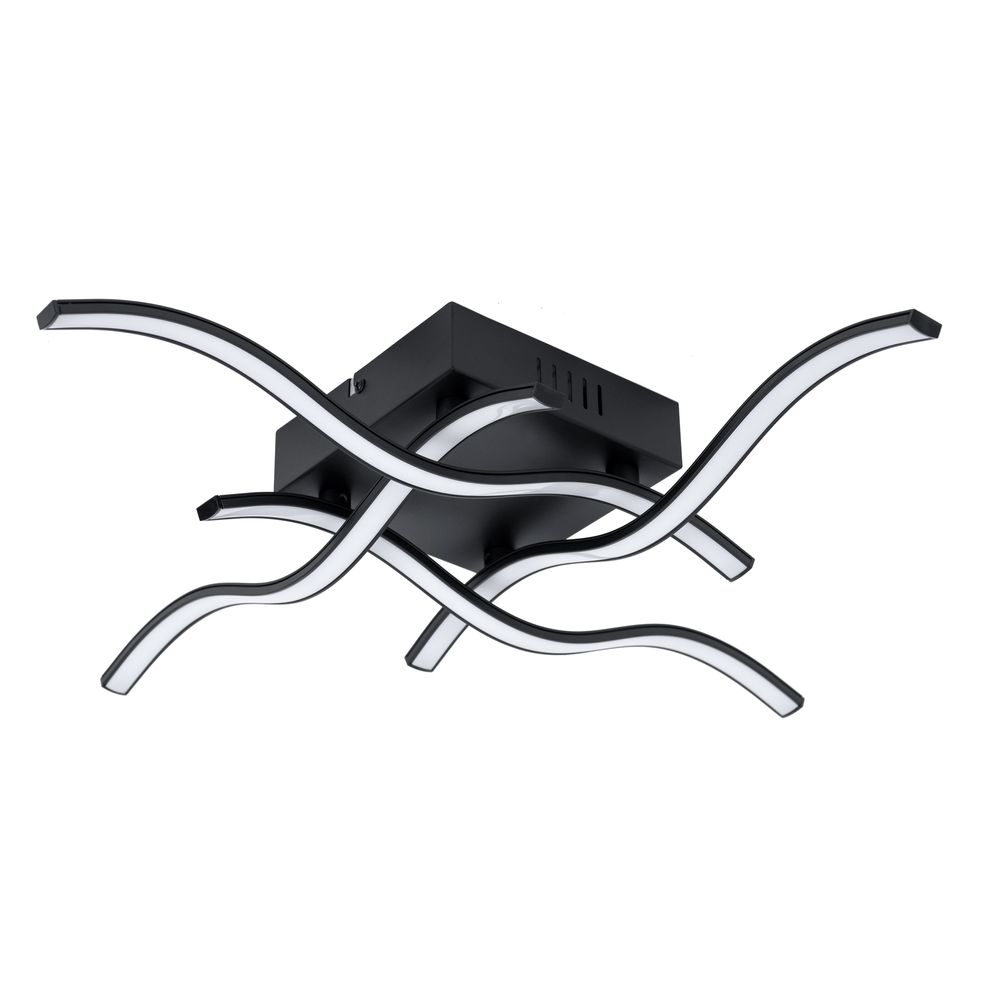 LED Deckenleuchte, Wellen Design, schwarz, Breite 55 cm - Bild 1