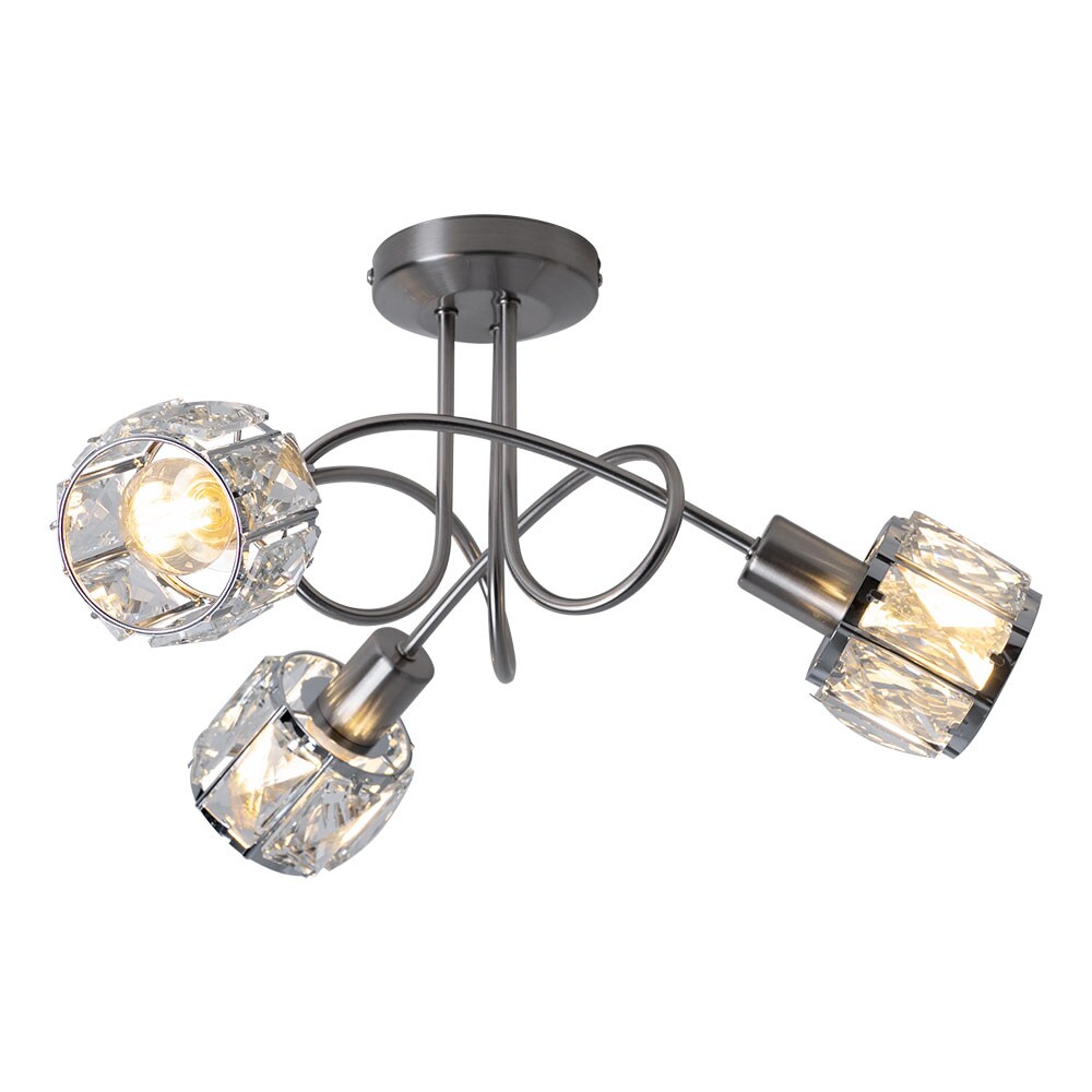 Deckenleuchte, Chrom, Glaskristall Spot, 38 cm, KRIS - Bild 1