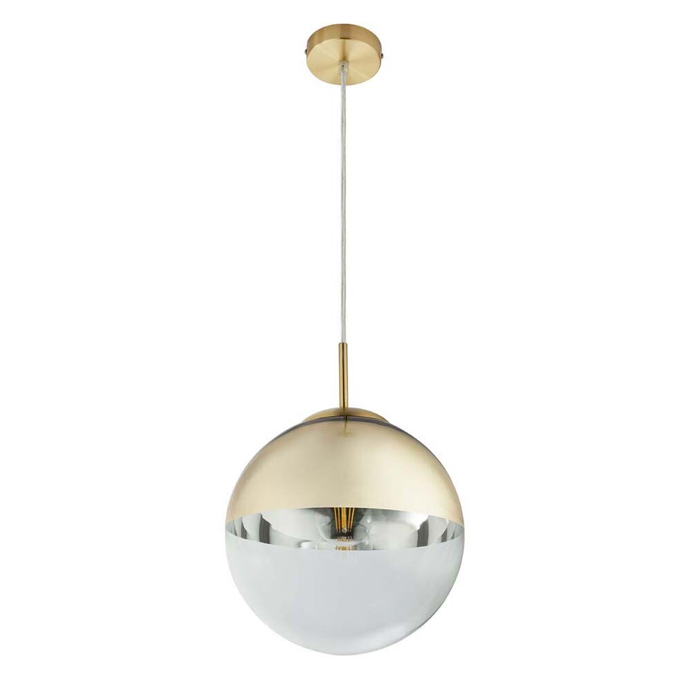 Hängelampe, Glaskugel, gold transparent, 25 cm, VARUS | 09007371380459