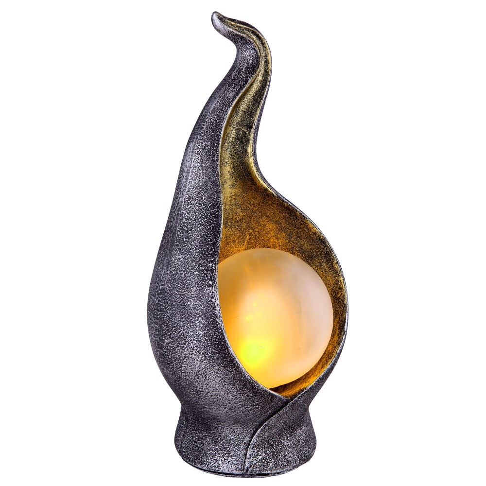 LED Gartenleuchte, Silber, Gold, Leuchtkugel, H 26,5cm - Bild 1
