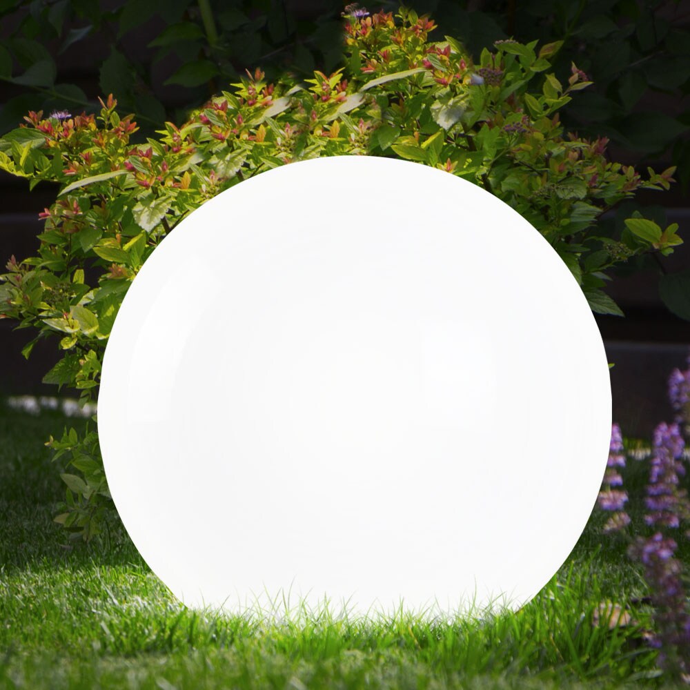LED Solar Steckleuchte, Kugel Design, wei&szlig;, 25 cm - Bild 1