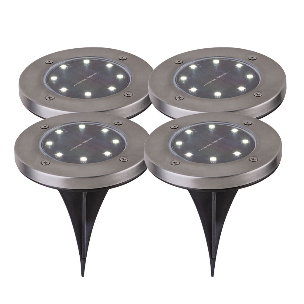 4er Set LED Solar Außen Steckleuchten aus Edelstahl | 04059157083202