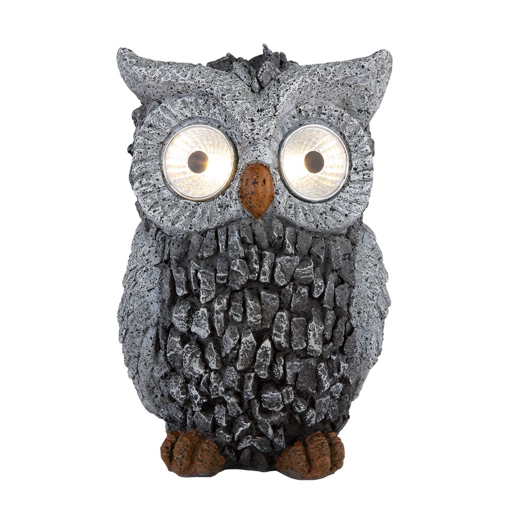 LED Solarleuchte, Stein Design Eule, grau, H 19,5 cm - Bild 1