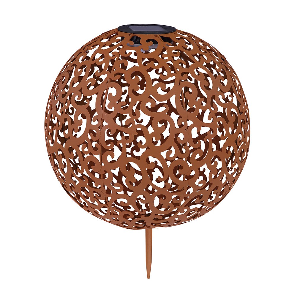 LED Solar Steckleuchte, Dekor Stanzungen Kugel, 28,5 cm - Bild 1