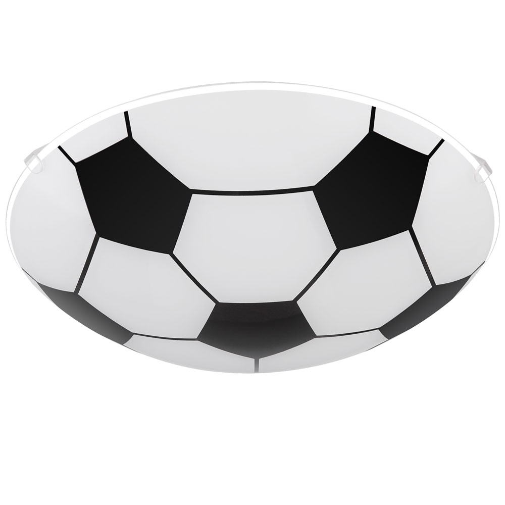 Deckenleuchte im Fu&szlig;ball-Design, Glas, schwarz wei&szlig;, D 25 cm - Bild 1
