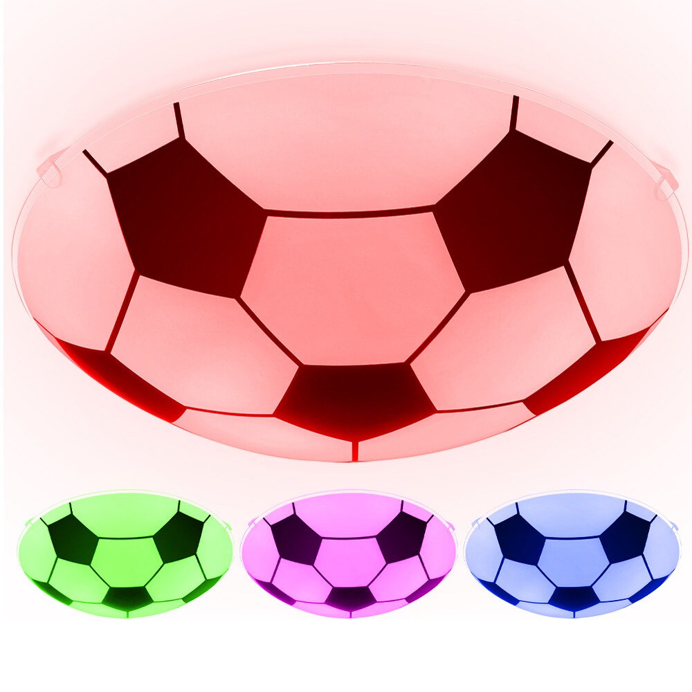 RGB LED Deckenlampe, Fu&szlig;ball-Design, Glas, schwarz wei&szlig; - Bild 1