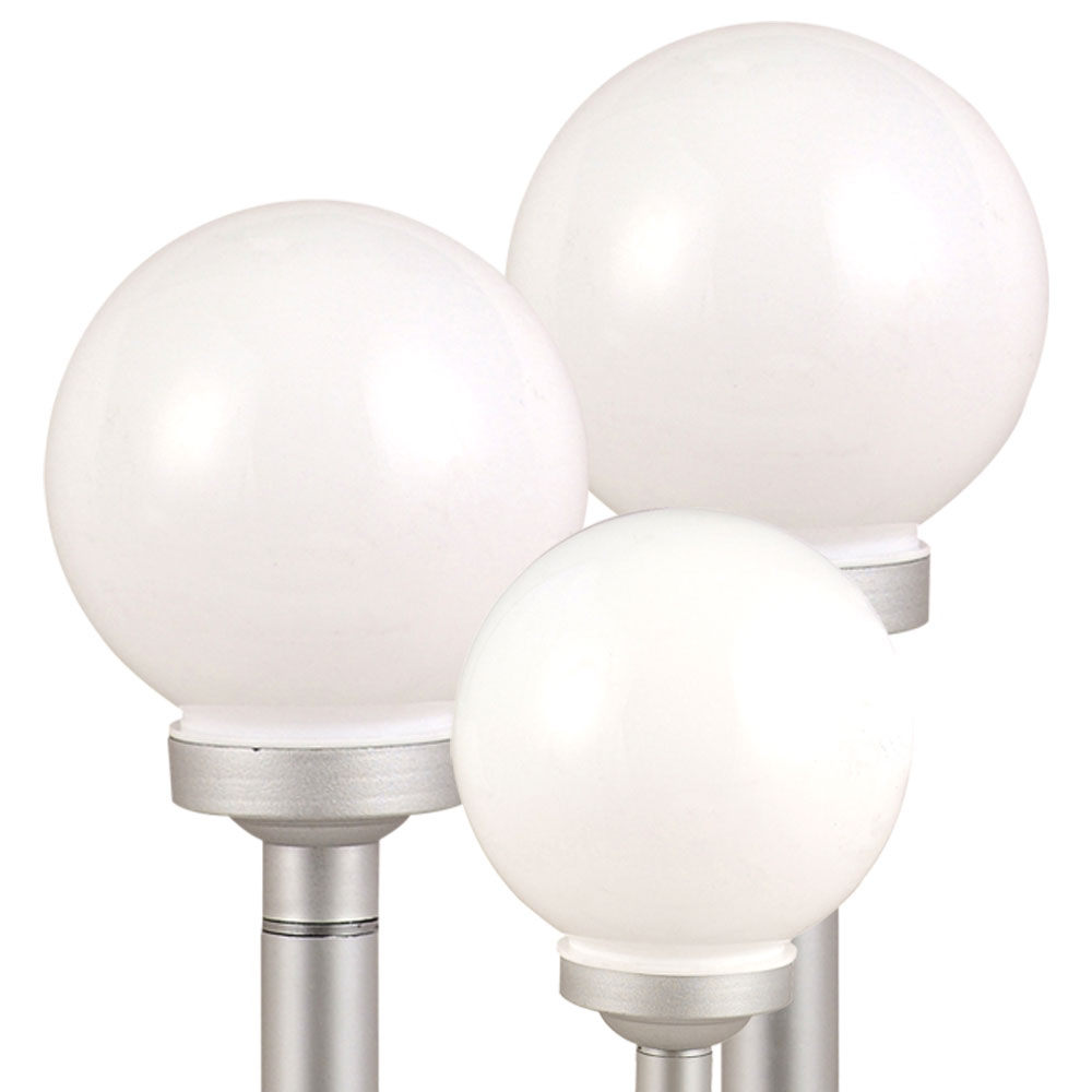 3er Set LED Au&szlig;en Solarleuchten, Kugel wei&szlig;, 15 und 20 cm - Bild 1