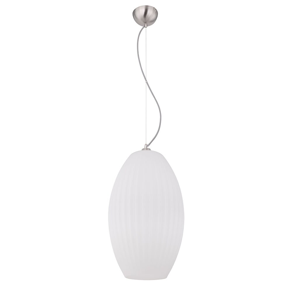 H&auml;ngeleuchte, nickel-matt, Glas, gestreift, H 120 cm - Bild 1