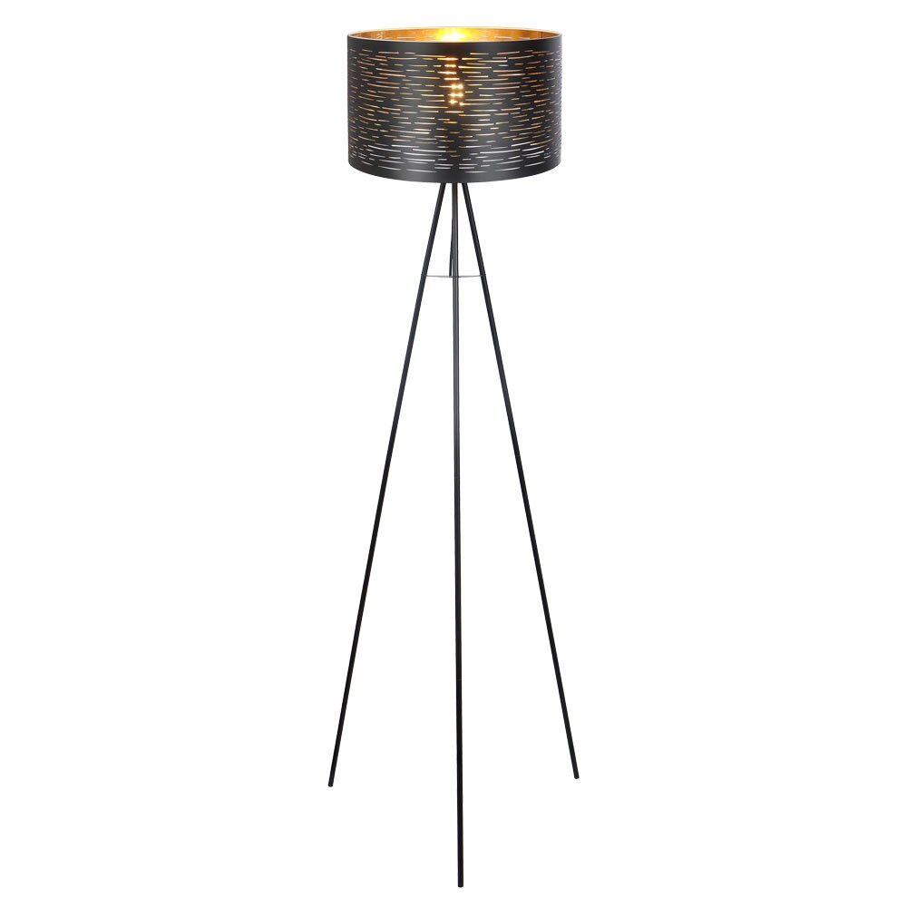 Stehleuchte, Dekor Stanzungen, schwarz-gold,H 153 cm | 04059157239777