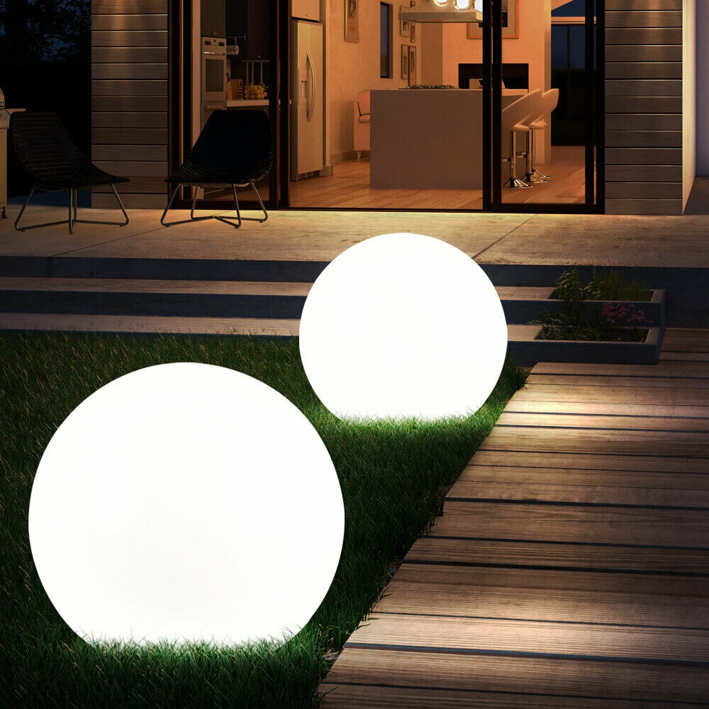 2er Set LED Solarkugel Steckleuchten, H 62 cm | 04059157115248