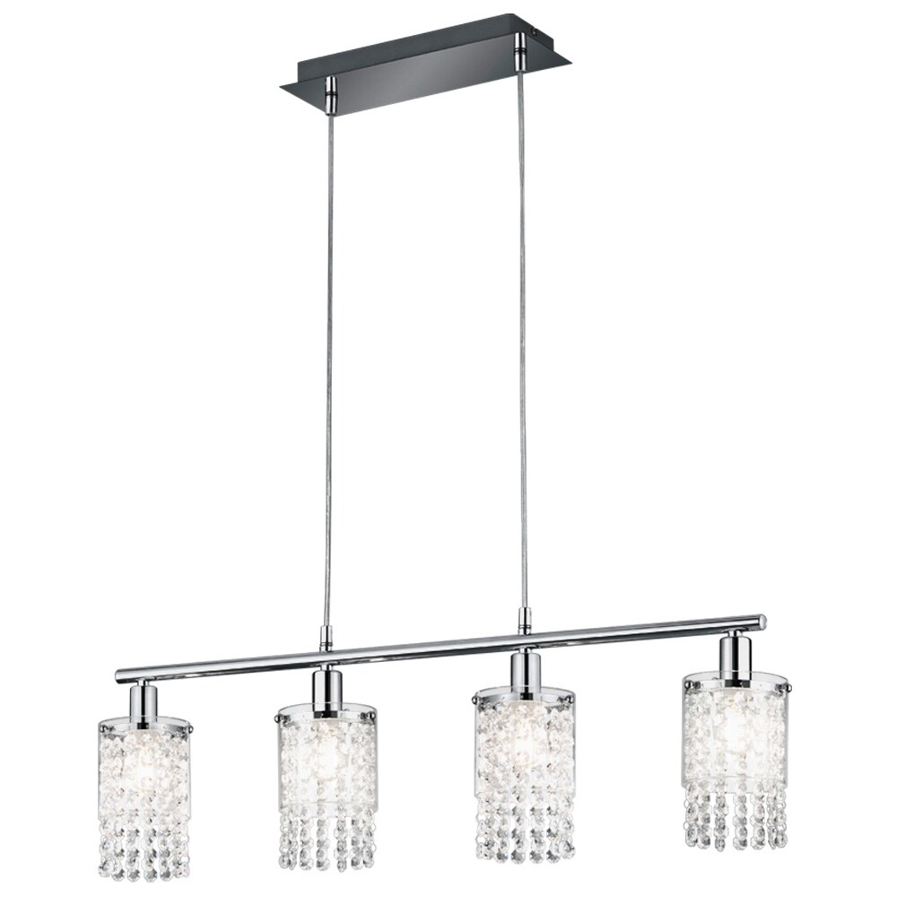 LED H&auml;ngeleuchte, Kristalle, Glas, chrom, klar, 80 cm, POSH - Bild 1