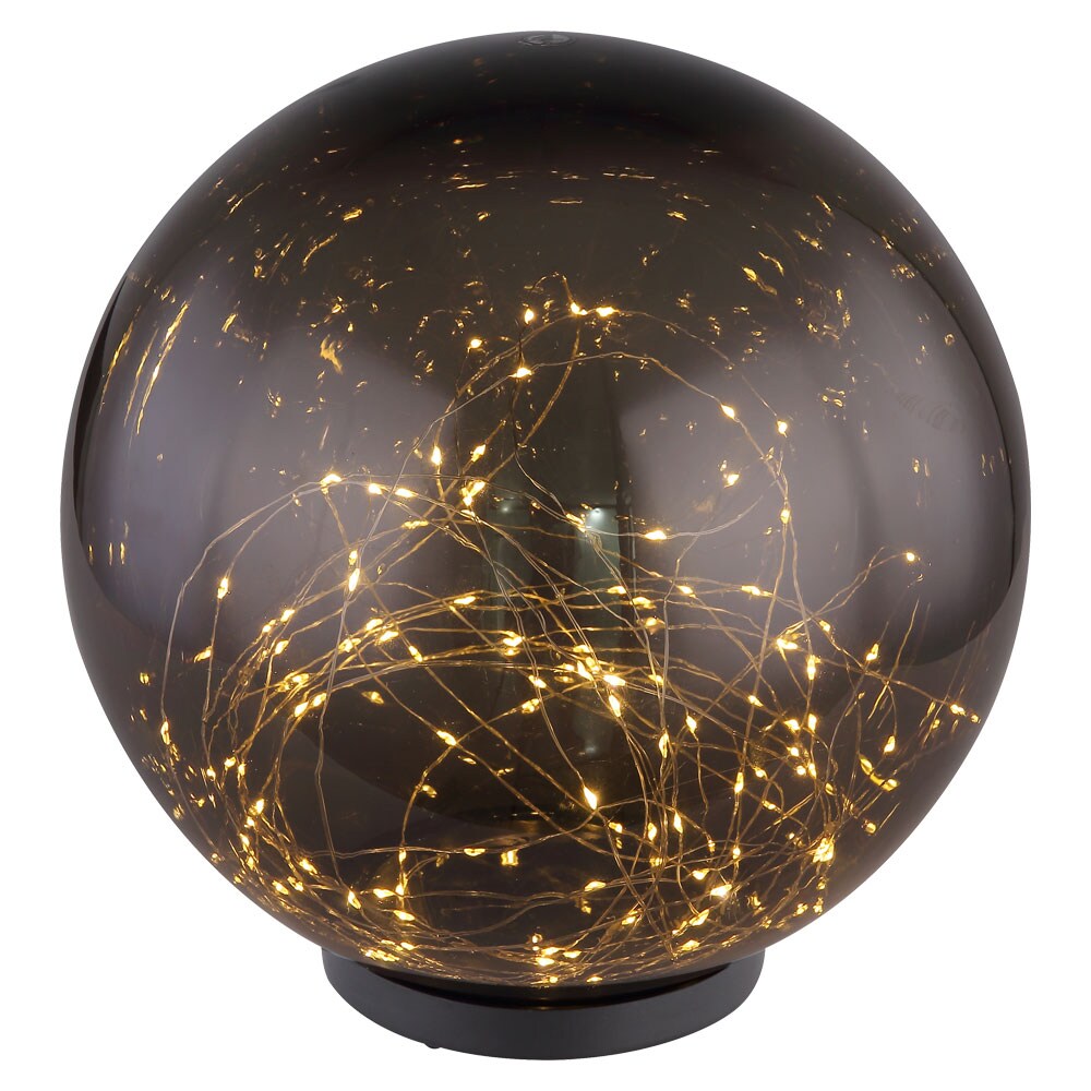 LED Solar Stecklampe, Kugel rauch, Lichterkette, D 30 cm - Bild 1