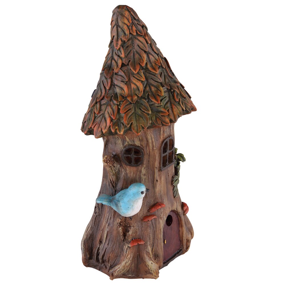 LED Solarleuchte, Baumstamm-Haus, Deko-Licht, H 23 cm - Bild 1