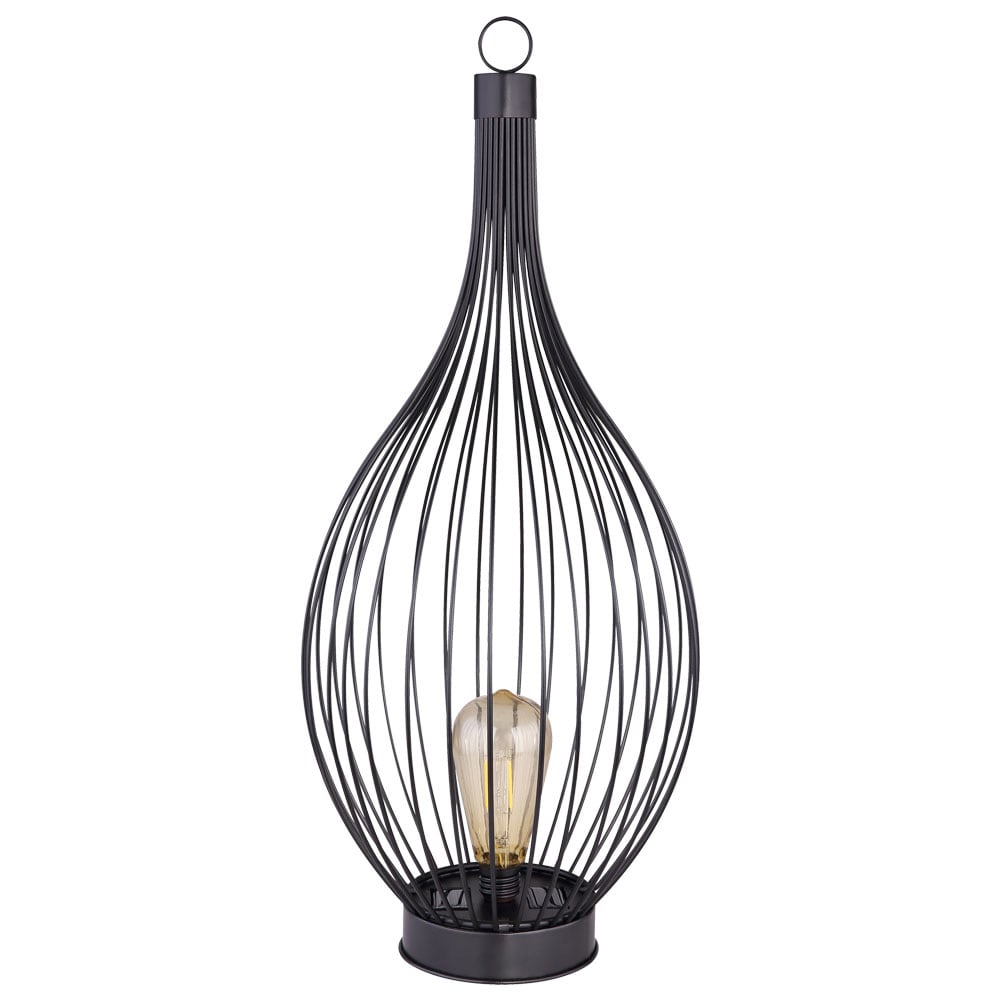 LED Solarlampe, Metall schwarz, amber, IP44 - Bild 1