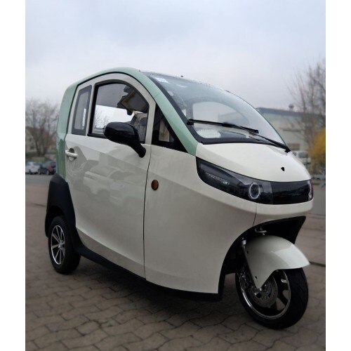 Madat A03 &ndash; Elektrischer Dreirad-Kabinenroller in Beige Hellgr&uuml;n mit Lithium-Eisenphosphat-Akku (LiFePO4) 45 km/h (optional 25 km/h) - Bild 1