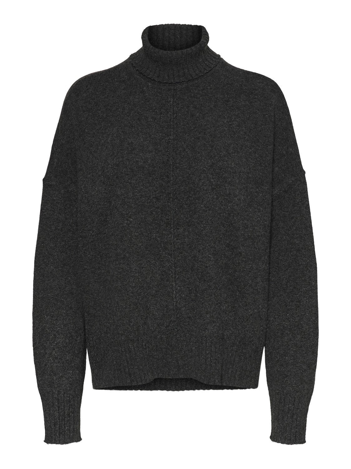 NOISY MAY Rollkragenpullover 'Ian' Dunkelgrau Melange, Unifarben, Grau - Gr. XL - Bild 1