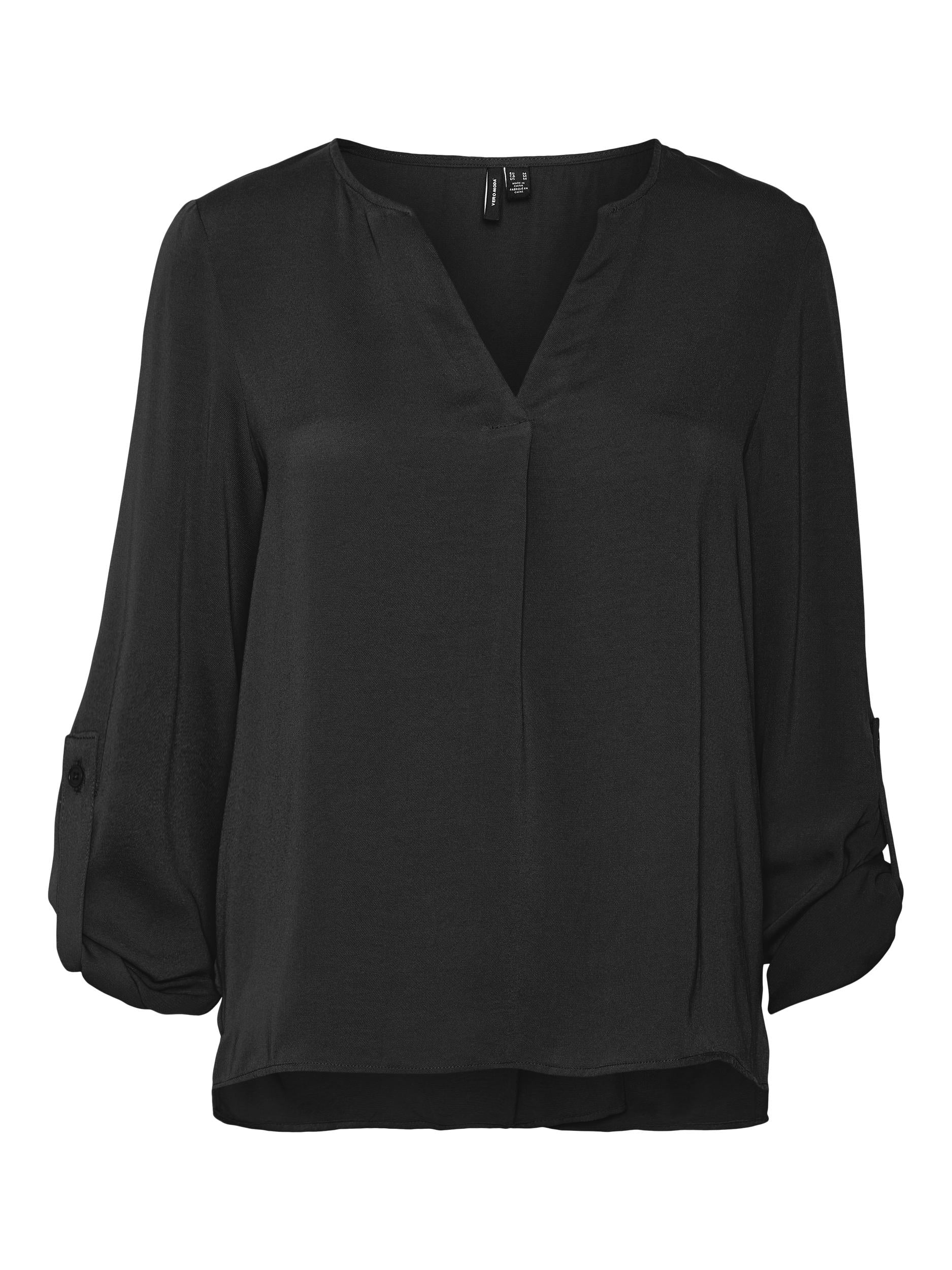 VERO MODA Blusenshirt 'Wilma' Black, Unifarben, Schwarz - Gr. M - Bild 1