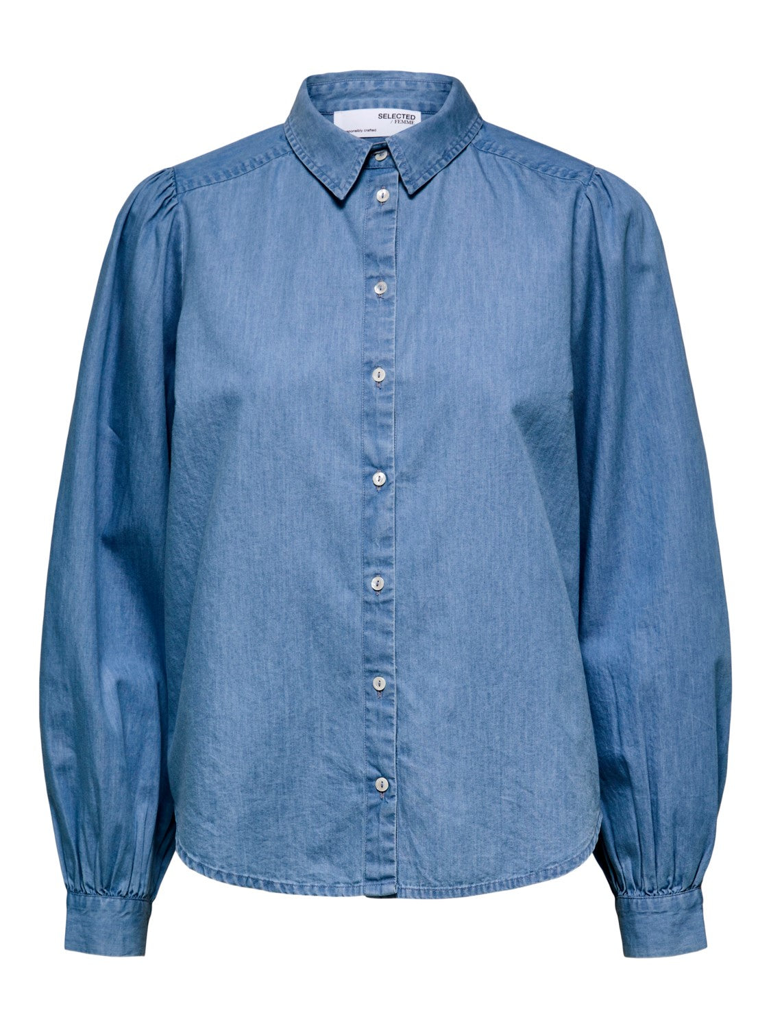 SELECTED FEMME Hemdbluse 'Tammy' Light Blue, Unifarben, Blau - Gr. 36 - Bild 1