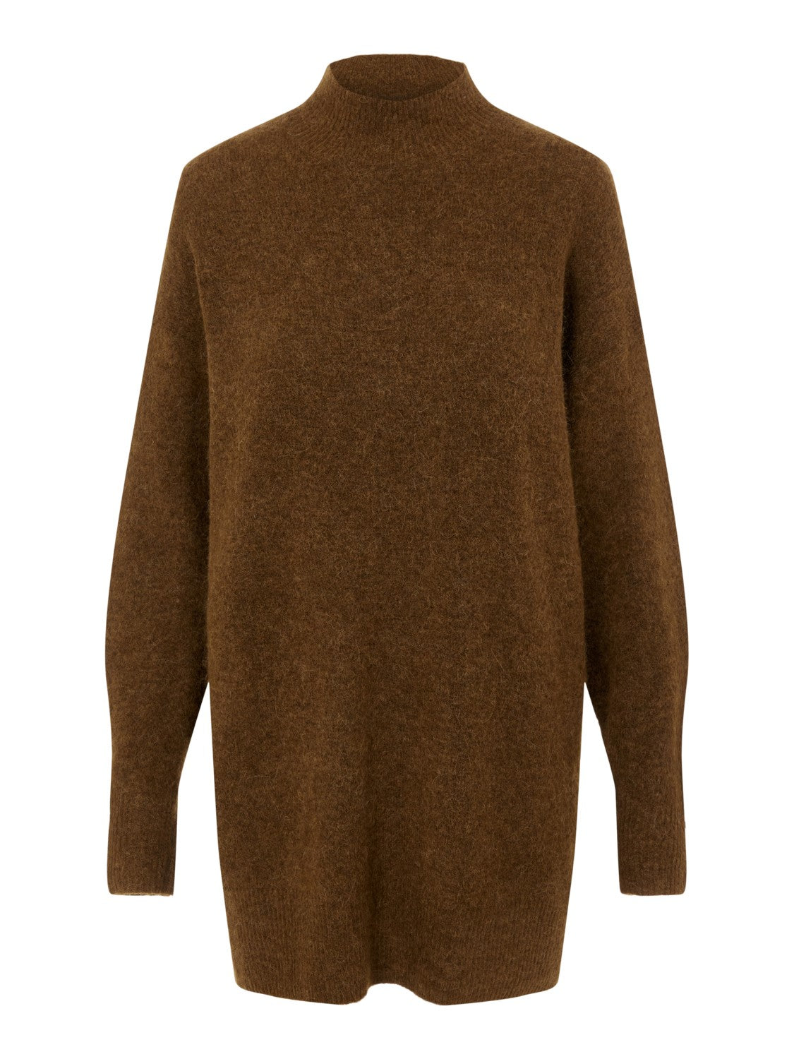 OBJECT Longpullover 'Nete' Sepia Melange, Unifarben, Braun - Gr. M - Bild 1