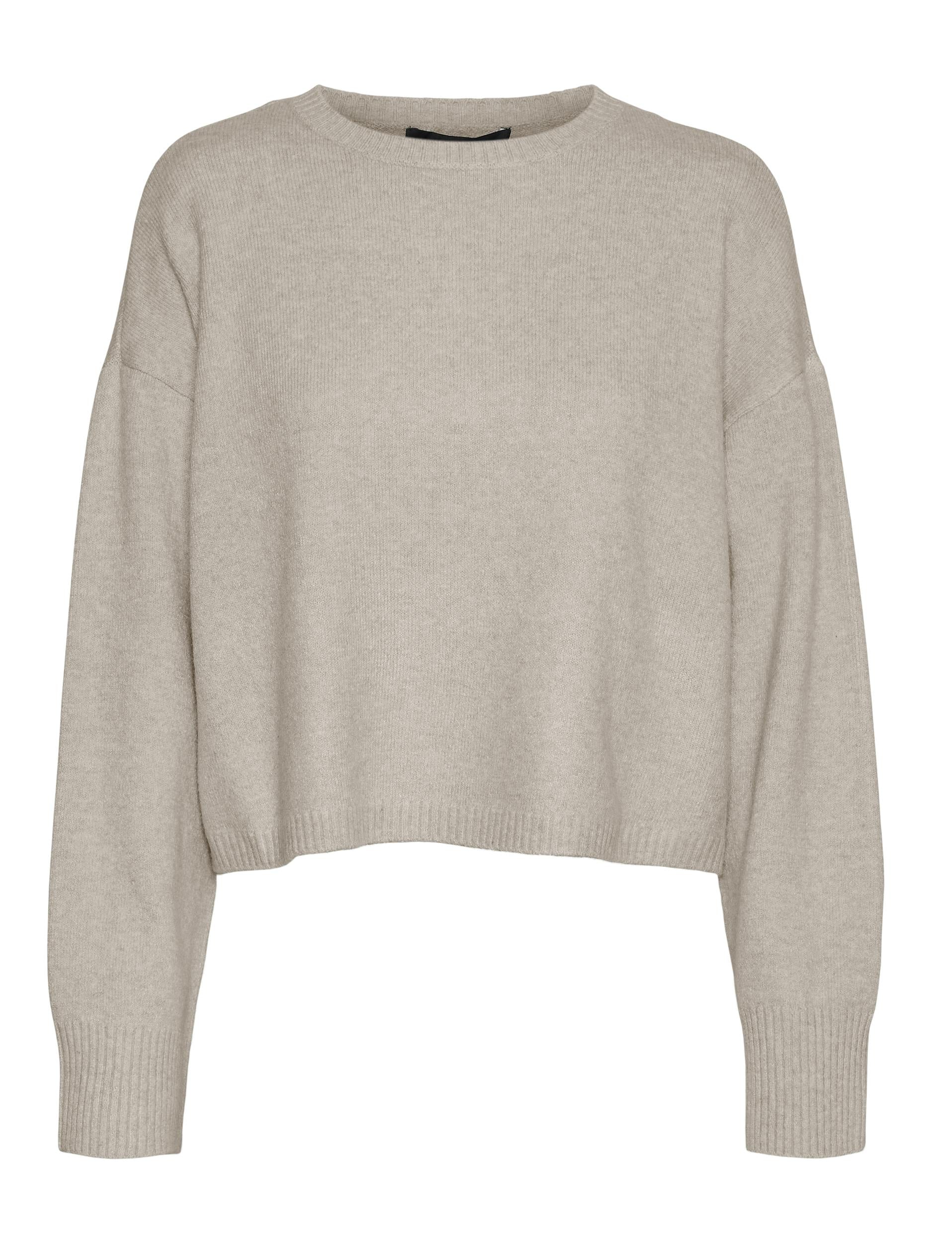 VERO MODA Rundhalspullover 'Doffy' Silver Mink Melange, Unifarben, Braun - Gr. XS - Bild 1