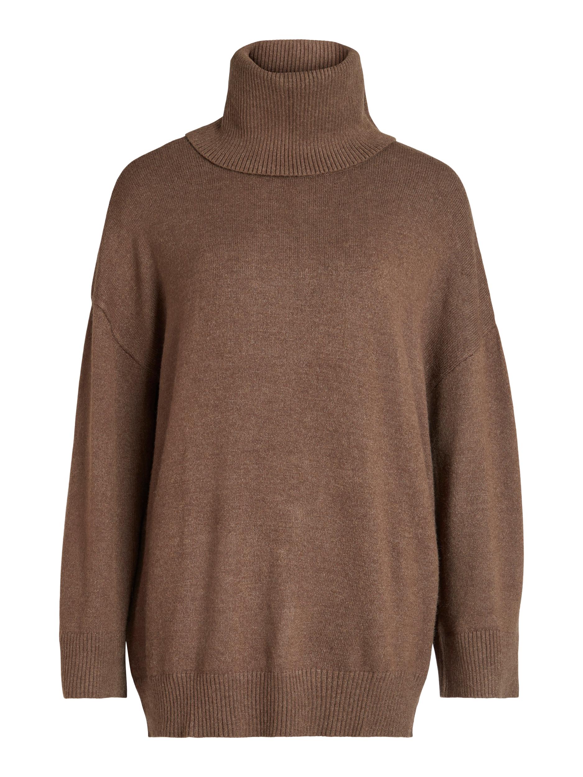 VILA Rollkragenpullover 'Ril' Crocodile, Unifarben, Braun - Gr. L - Bild 1