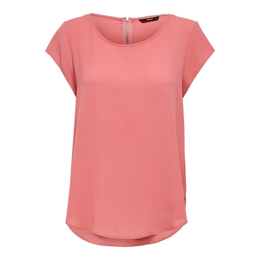ONLY Blusenshirt 'ONLVIC S/S SOLID TOP NOOS PTM' Tea Rose, Unifarben, Pink - Gr. 34 - Bild 1