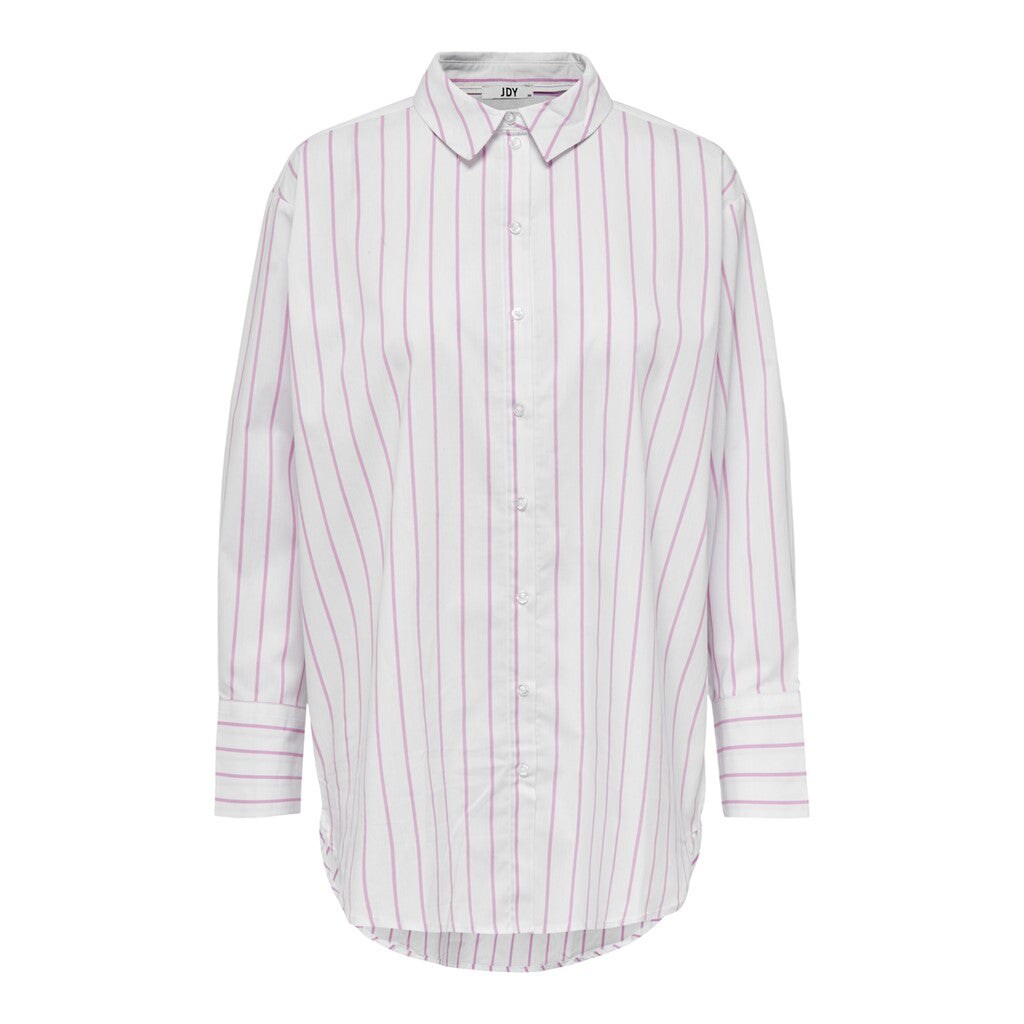 JDY Hemdbluse 'Mio' White / Pink, Gestreift, Wei&szlig; - Gr. 42 - Bild 1