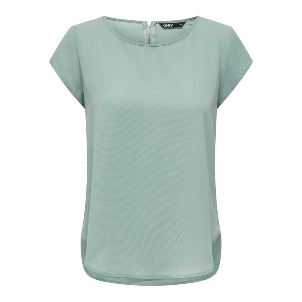 ONLY Blusenshirt 'ONLVIC S/S SOLID TOP NOOS PTM' Jadeite, Unifarben, Gr&uuml;n - Gr. 40 - Bild 1