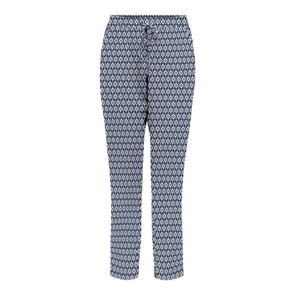 ONLY Stoffhose 'Nova Life' Dark Denim 349 Small ikat, GeblmtFloral, Blau - Gr. 42 - Bild 1