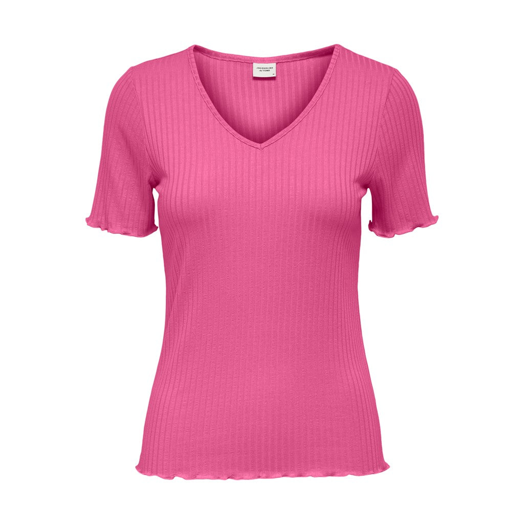 JDY T-Shirt 'Fransiska' Shocking Pink, Unifarben, Pink - Gr. M - Bild 1