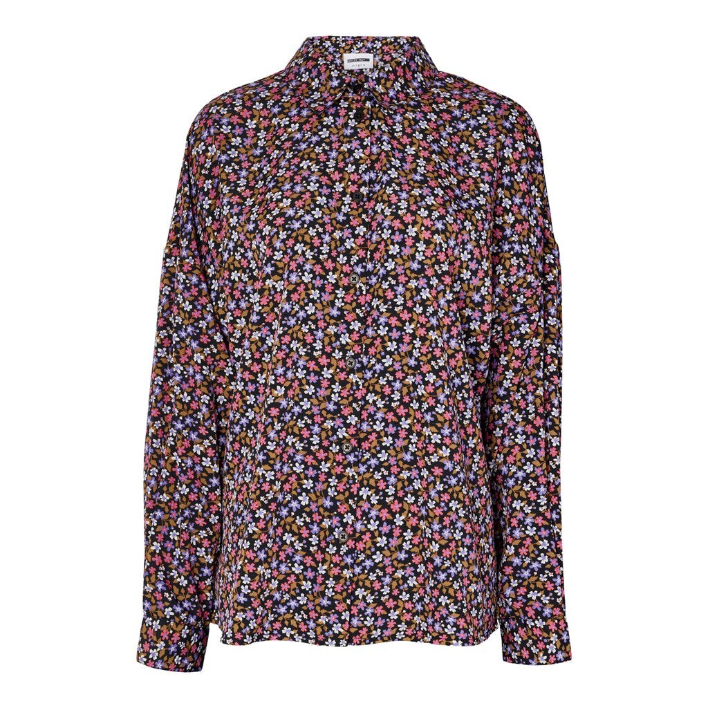 NOISY MAY Hemdbluse 'Rue' Black / Flower, GeblmtFloral, Schwarz - Gr. XS - Bild 1