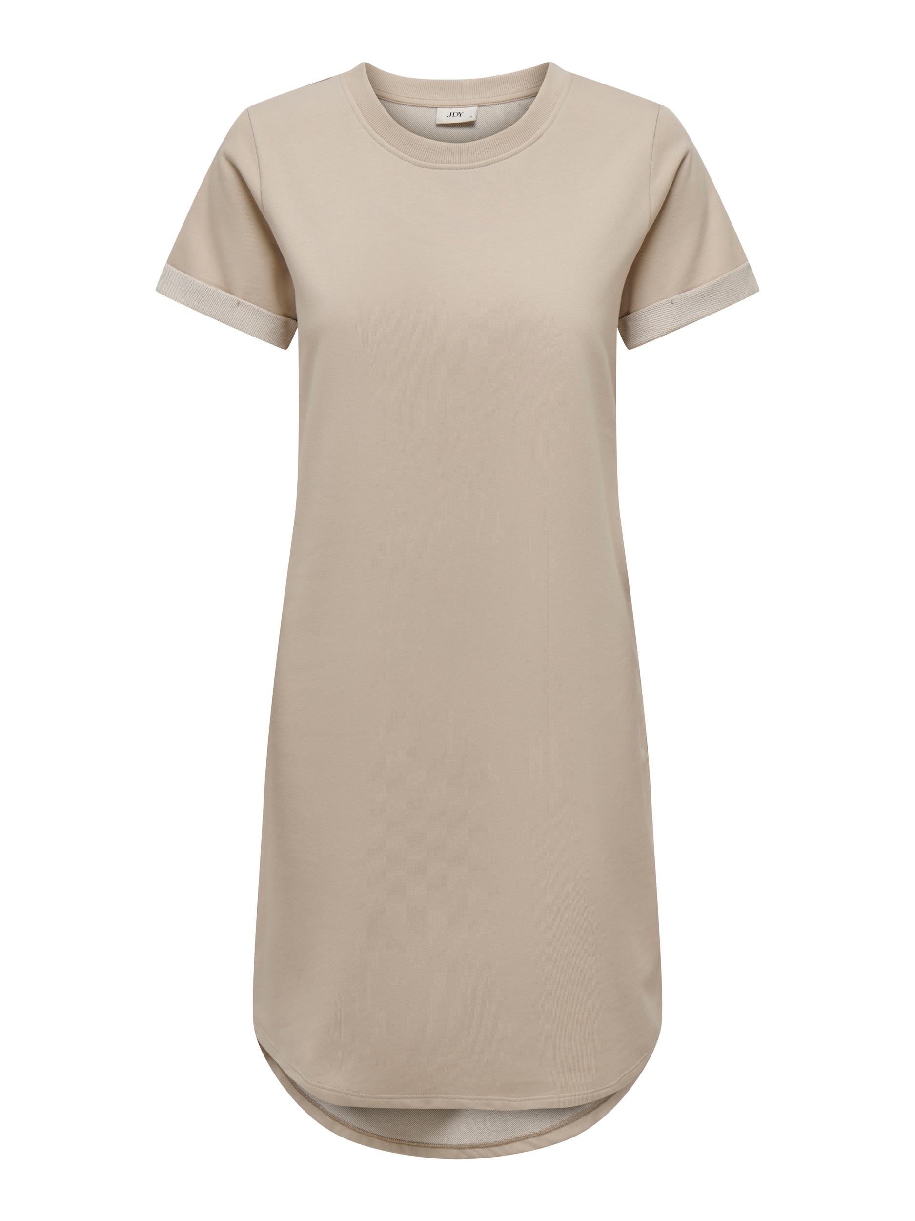 JDY Midikleid 'JDYIVY S/S DRESS JRS' Chateau Gray, Unifarben, Grau - Gr. XL - Bild 1