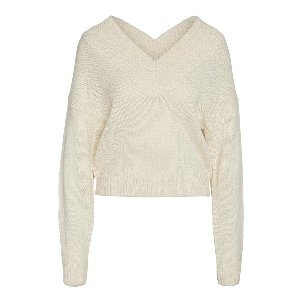 NOISY MAY V-Pullover 'Sanny' Eggnog, Unifarben, Beige - Gr. M - Bild 1
