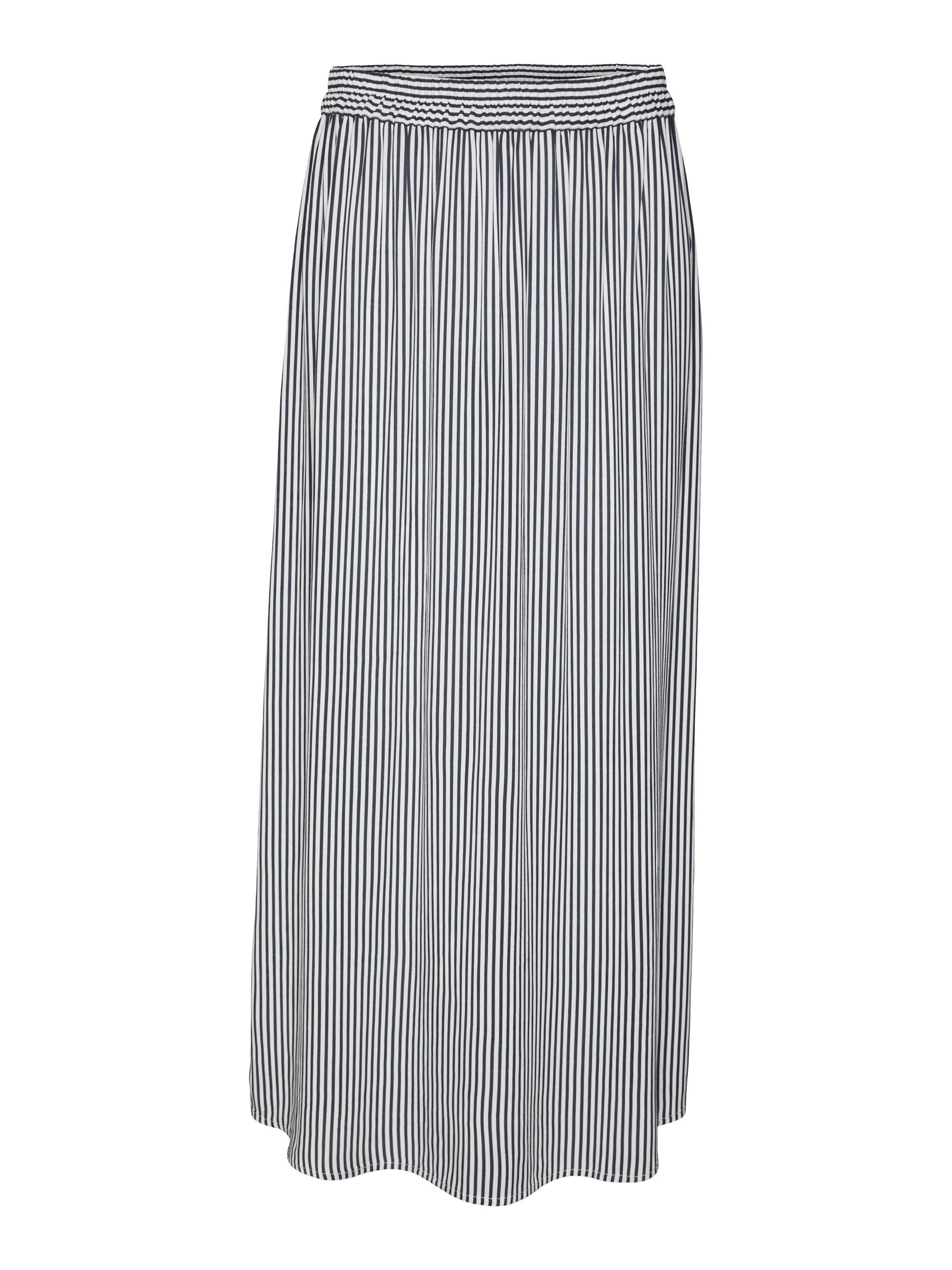 VERO MODA Maxirock 'Bumpy' Snow White India Ink, Gestreift, Schwarz - Gr. XL - Bild 1