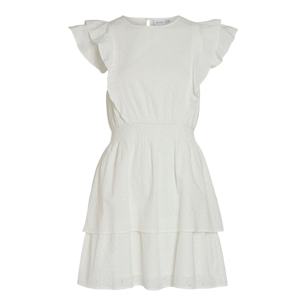 VILA Minikleid 'Adara' Cloud Dancer, Unifarben, Wei&szlig; - Gr. 38 - Bild 1