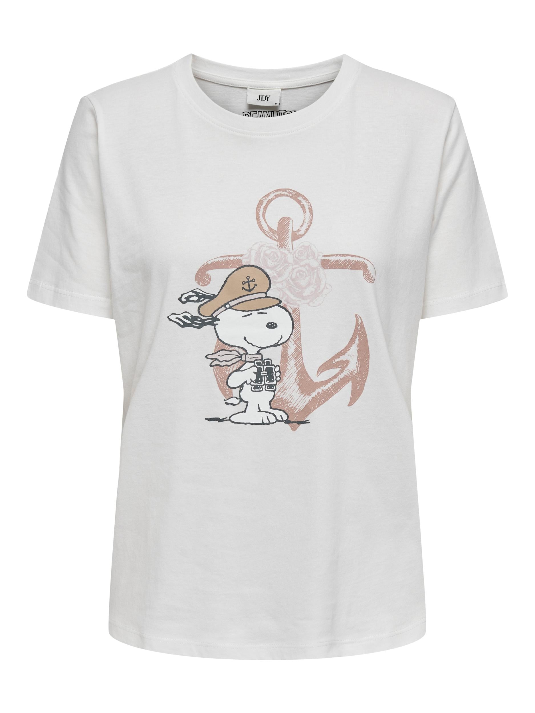 JDY T-Shirt 'Peanut' Cloud Dancer Snoopy Anchor, Motivprint, Wei&szlig; - Gr. S - Bild 1