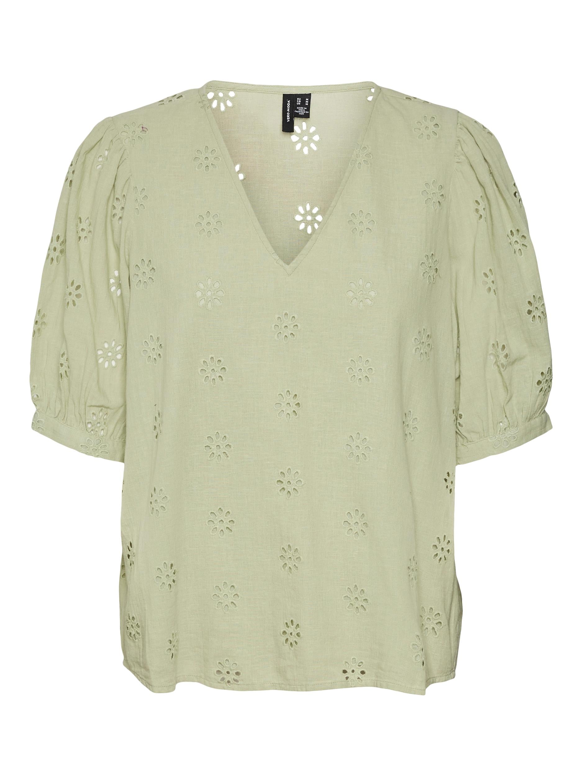 VERO MODA Blusenshirt 'Maja' Reseda, Unifarben, Gr&uuml;n - Gr. M - Bild 1