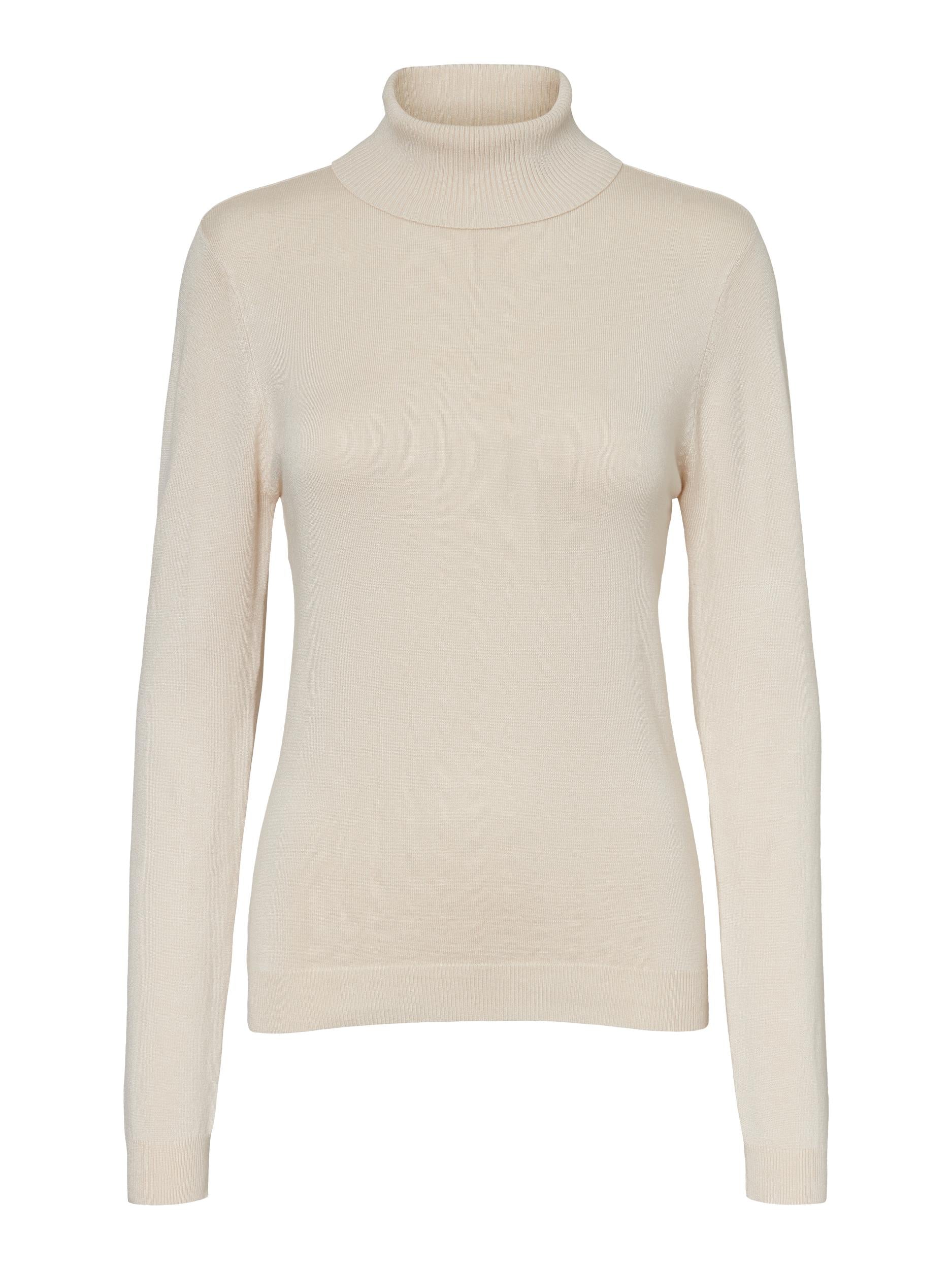VERO MODA Rollkragenpullover 'VMGLORY LS ROLLNECK BLOUSE GA NOOS' Birch, Unifarben, Beige - Gr. XL - Bild 1