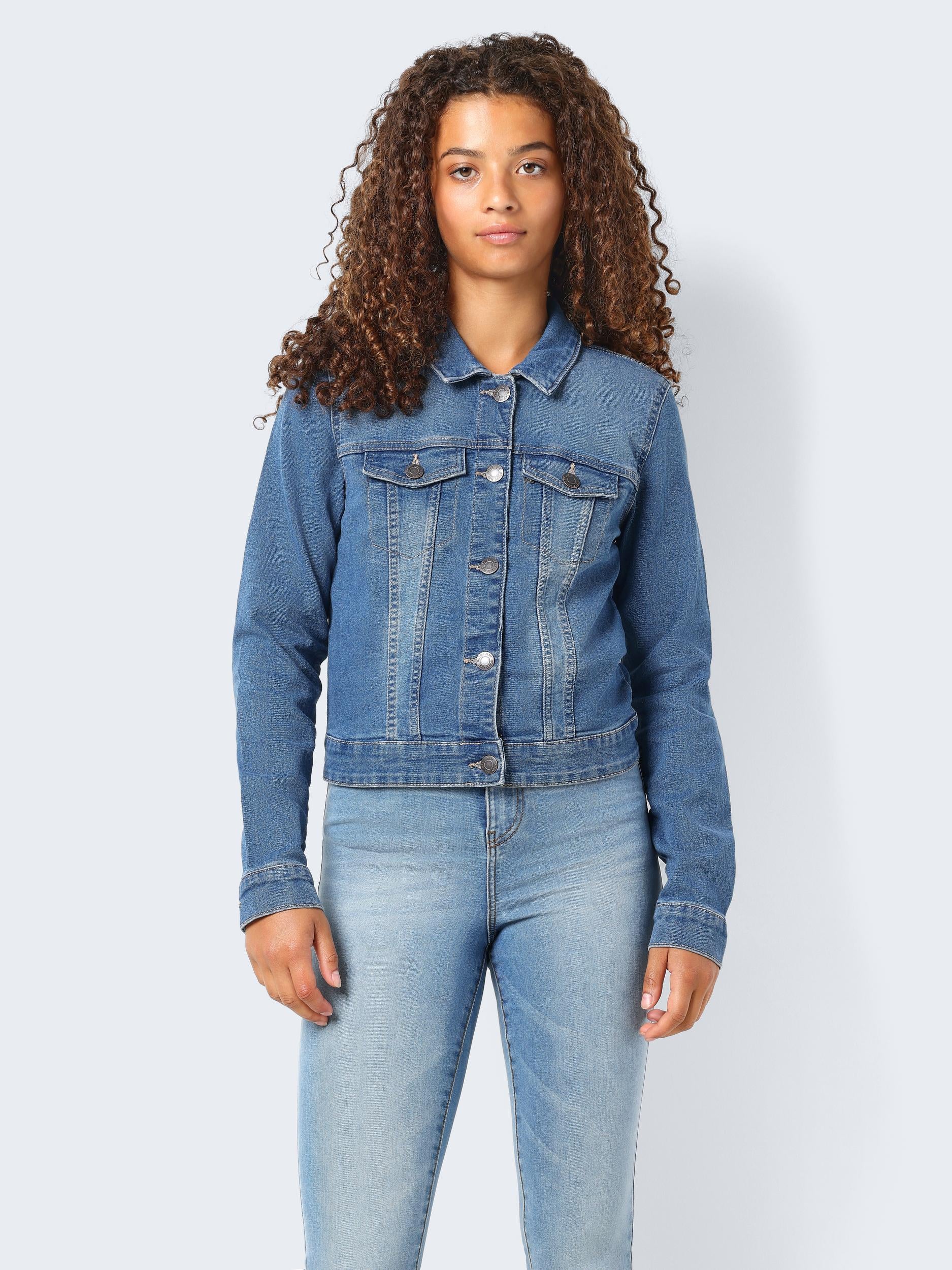 NOISY MAY Jeans Jacke 'Debra' Medium Blue Denim, Unifarben, Blau - Gr. S - Bild 1