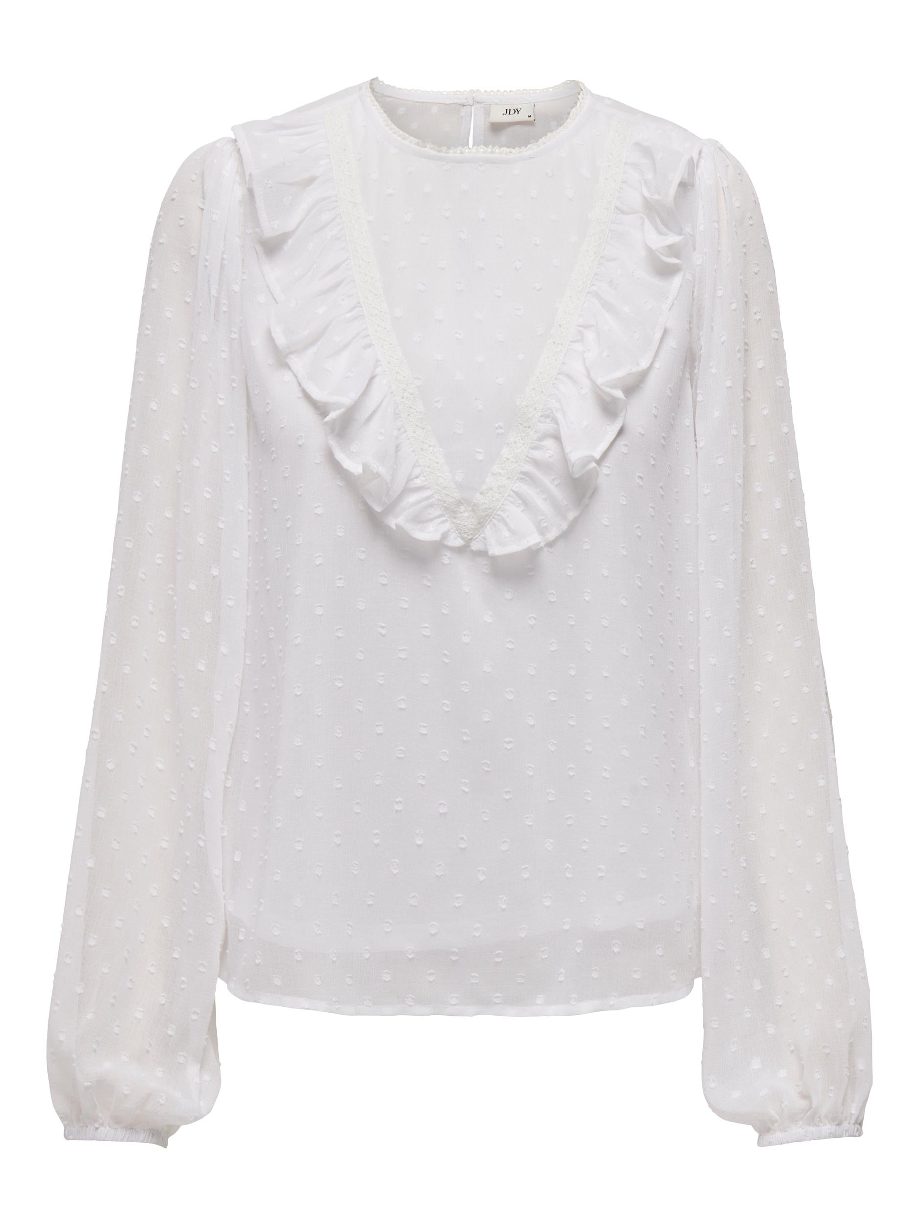 JDY Shirtbluse 'Sara' Cloud Dancer, Unifarben, Wei&szlig; - Gr. M - Bild 1