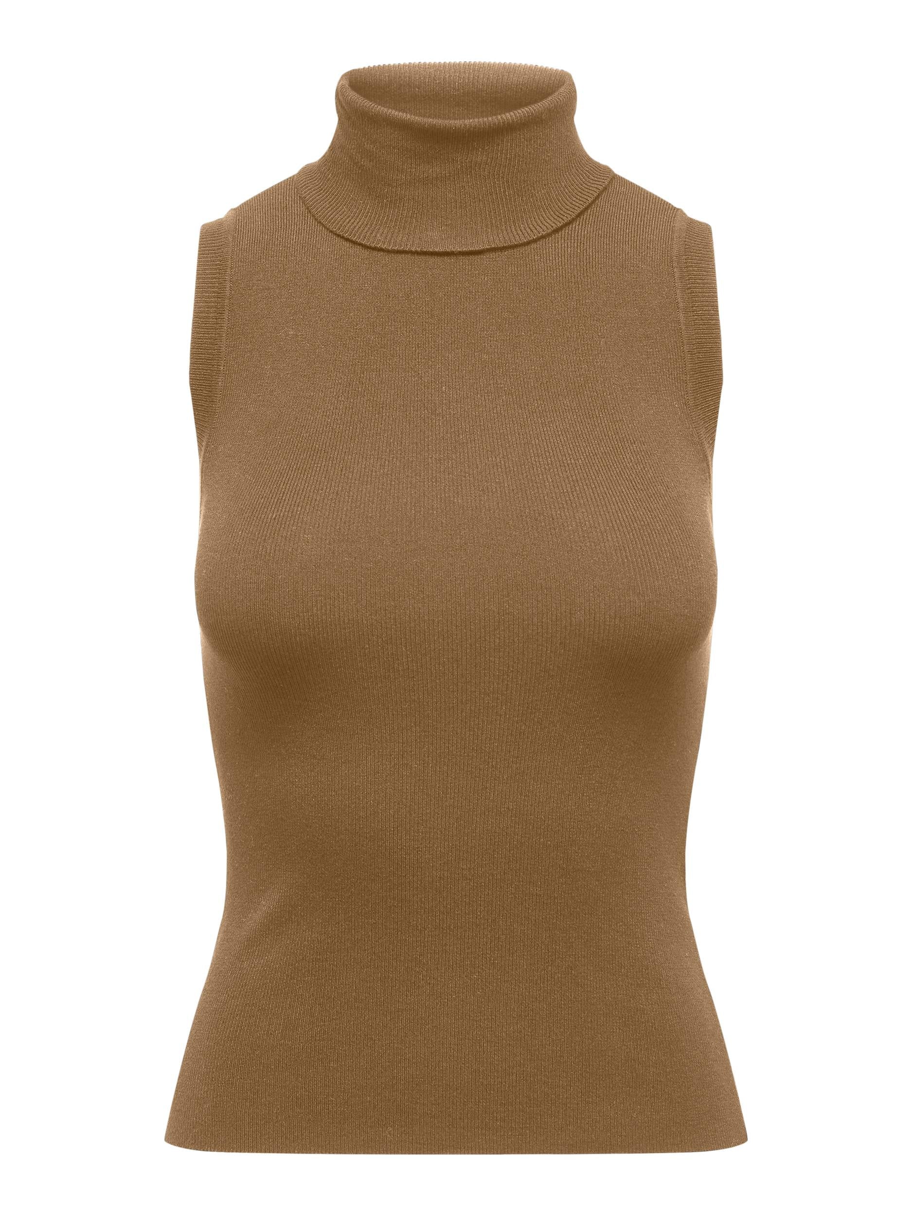 JDY Rollkragen Pullunder 'Cirkeline' Toasted Coconut, Unifarben, Braun - Gr. L - Bild 1