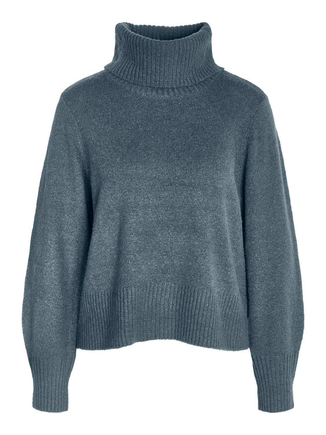 NOISY MAY Rollkragenpullover 'Friva' Stormy Weather, Unifarben, Blau - Gr. S - Bild 1
