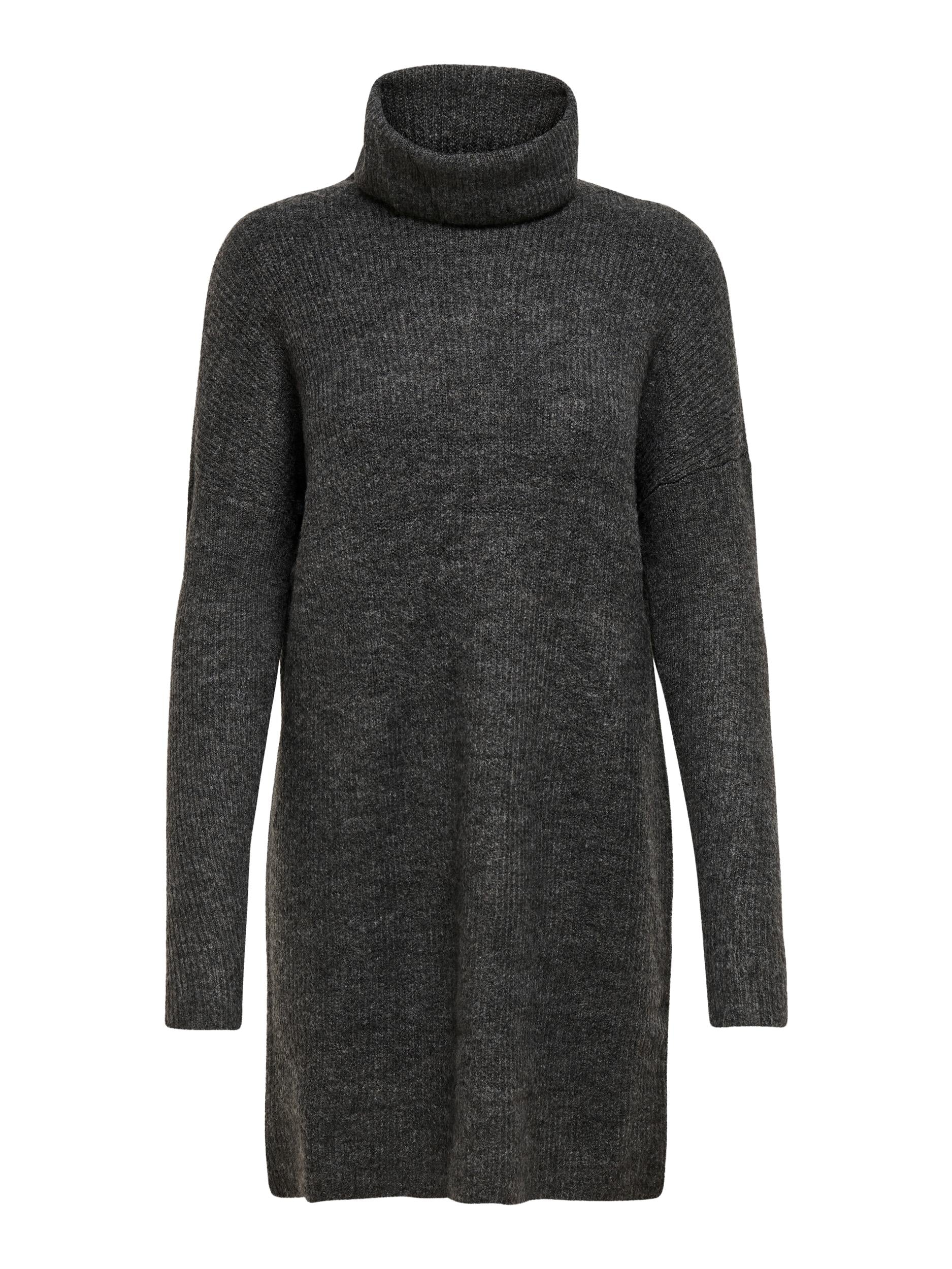 ONLY Strickkleid 'ONLJANA L/S COWLNCK DRESS  WOOL KNT NOOS' Dark Grey Melange, Unifarben, Grau - Gr. XL - Bild 1