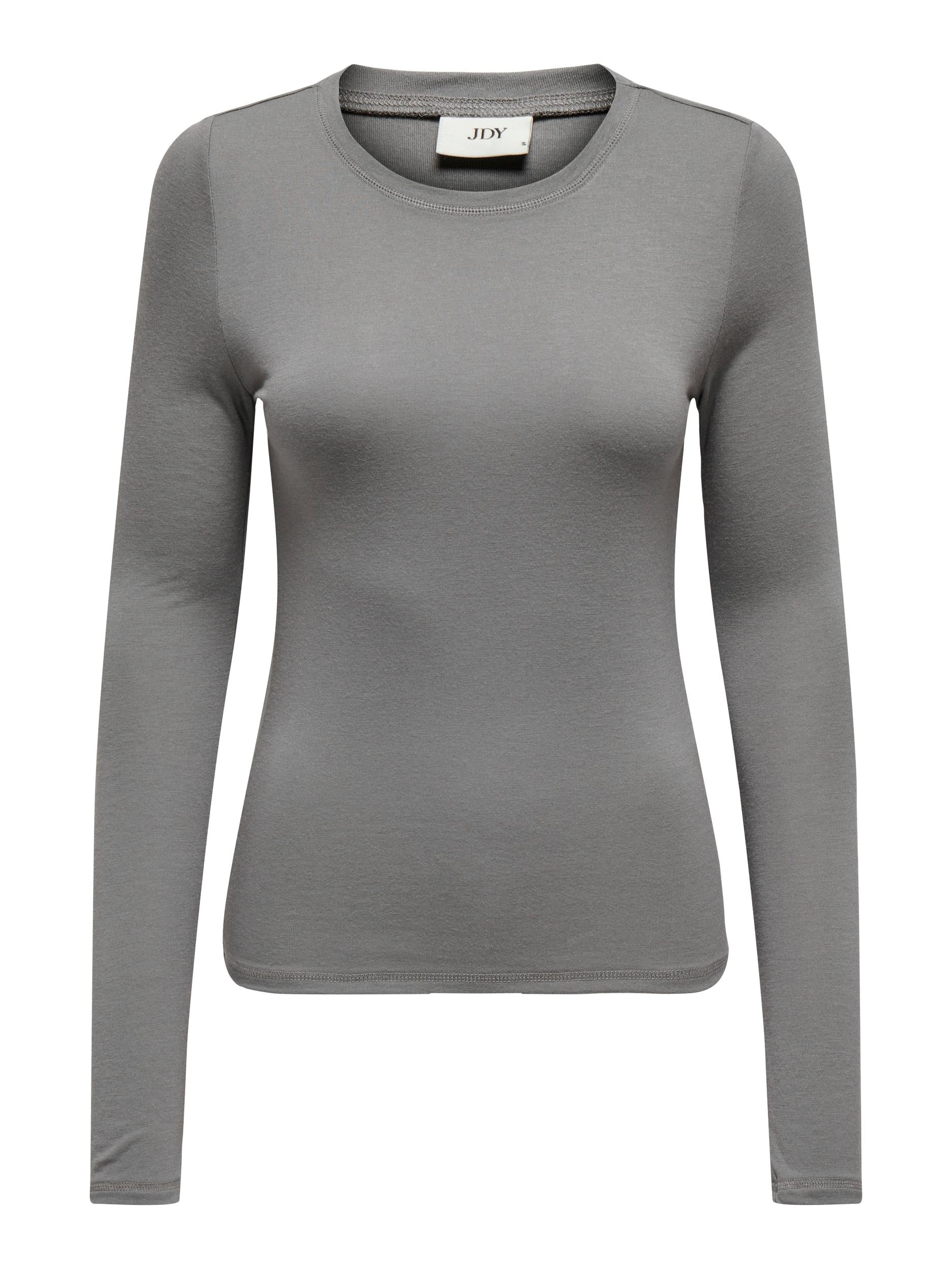JDY Langarmshirt 'JDYSUMA WOOL L/S O NECK TOP JRS NOOS' Steel Gray, Unifarben, Grau - Gr. S - Bild 1