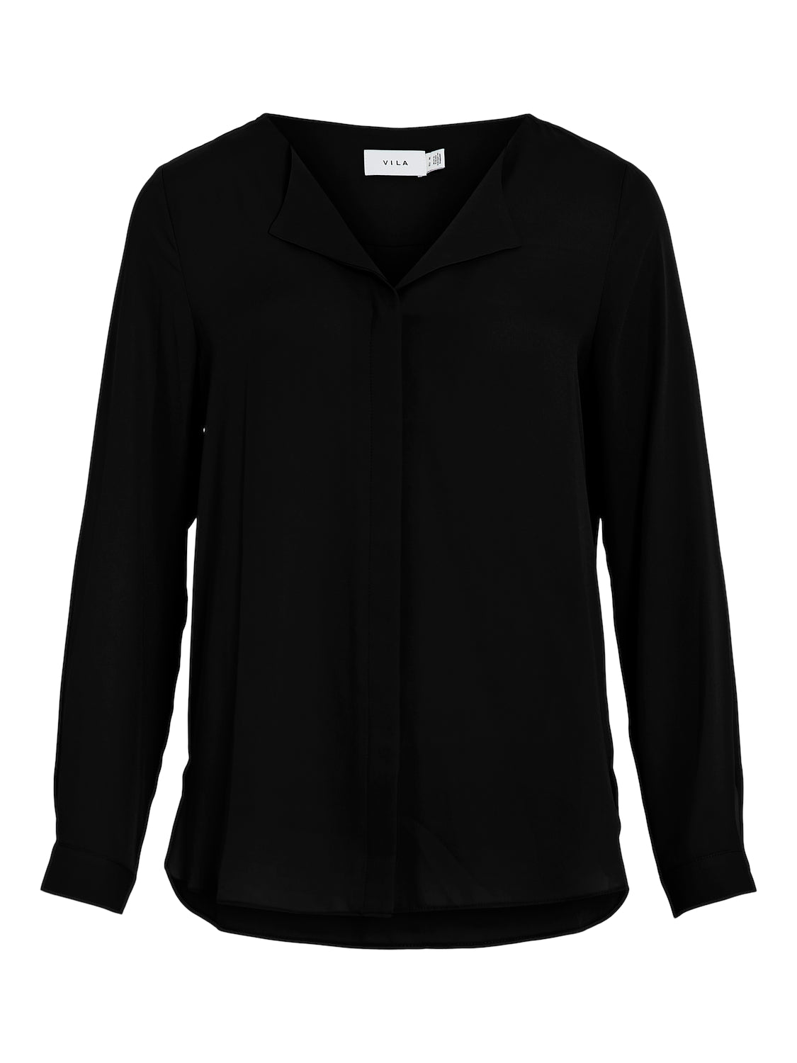 VILA Hemdbluse 'VILUCY L/S SHIRT - NOOS' Black, Unifarben, Schwarz - Gr. XXL - Bild 1