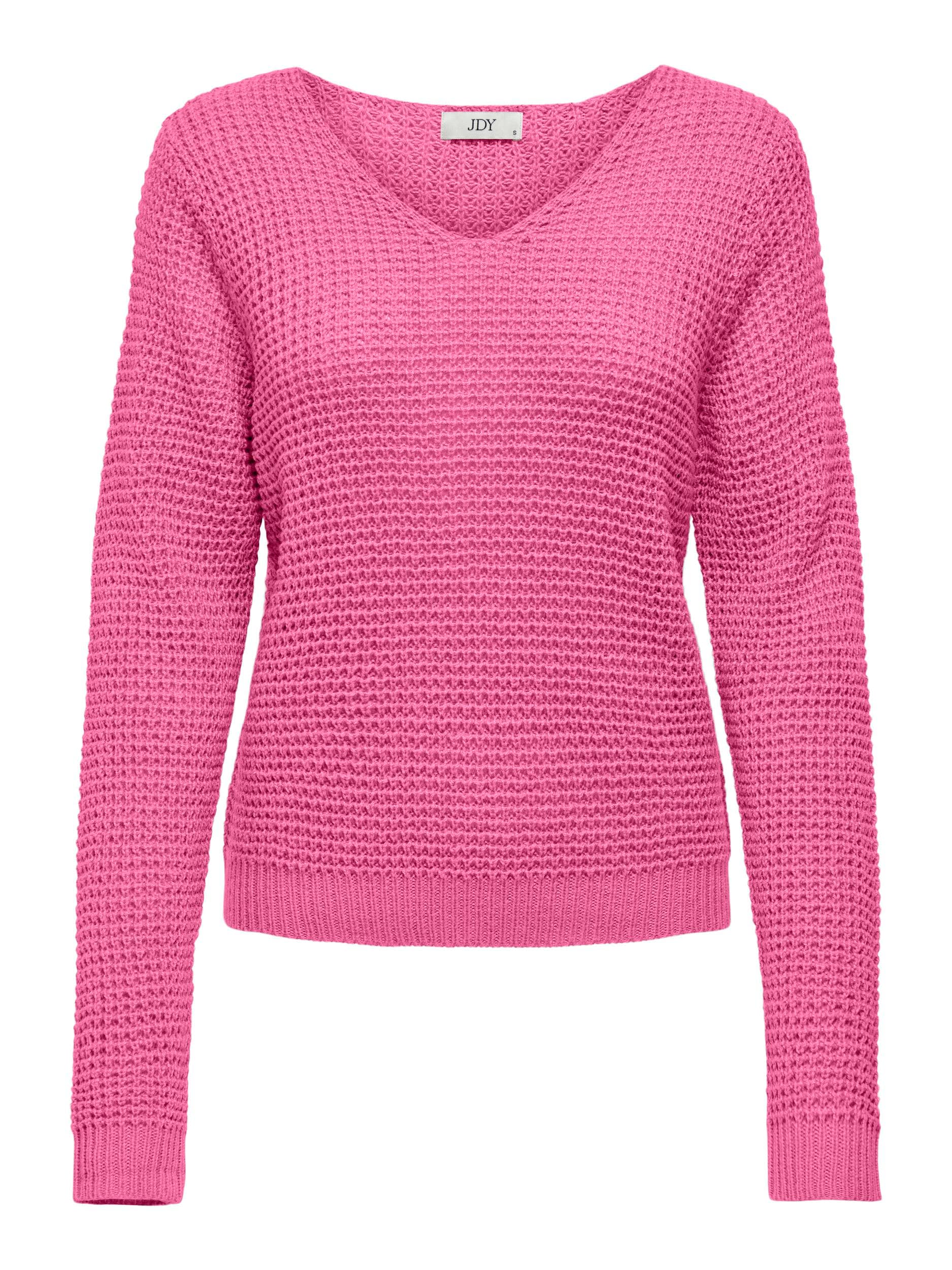 JDY V-Pullover 'Ellen' Ibis Rose, Unifarben, Pink - Gr. XS - Bild 1
