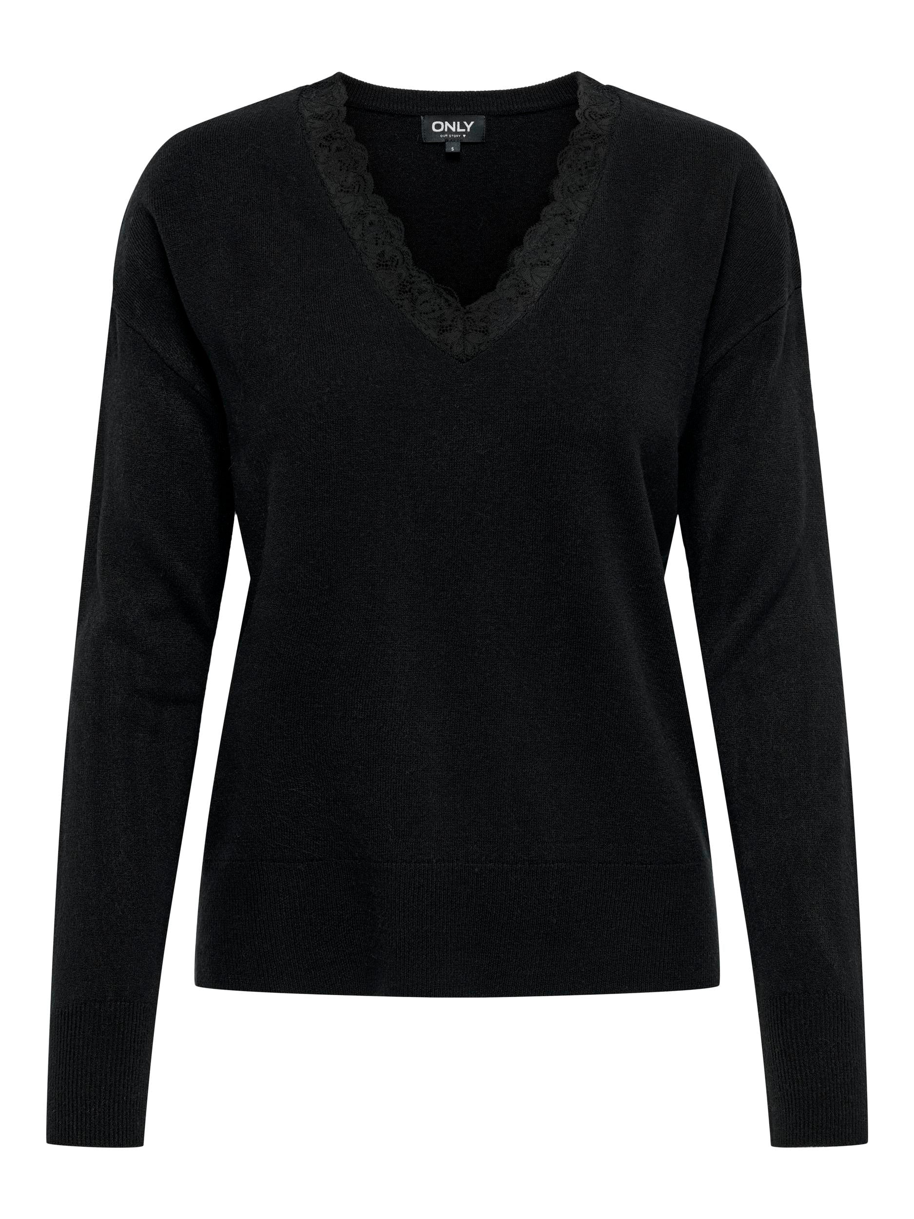 ONLY Langarmshirt 'Sunny' Black, Unifarben, Schwarz - Gr. M - Bild 1