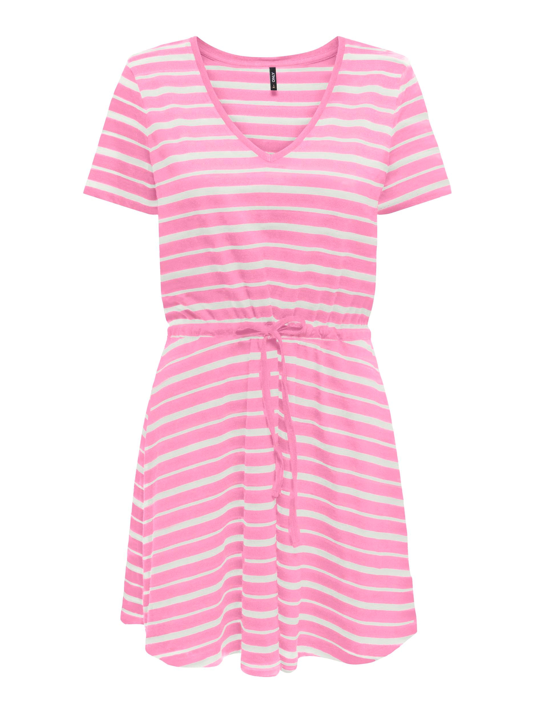 ONLY Jerseykleid 'May' Begonia Pink CLOUD DANCER, Gestreift, Pink - Gr. XL - Bild 1